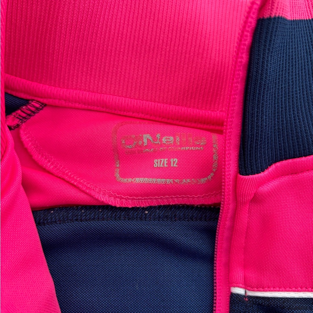 O'Neill Cork Navy and Hot Pink Athletic Zip Jacket - Picture 5 of 6